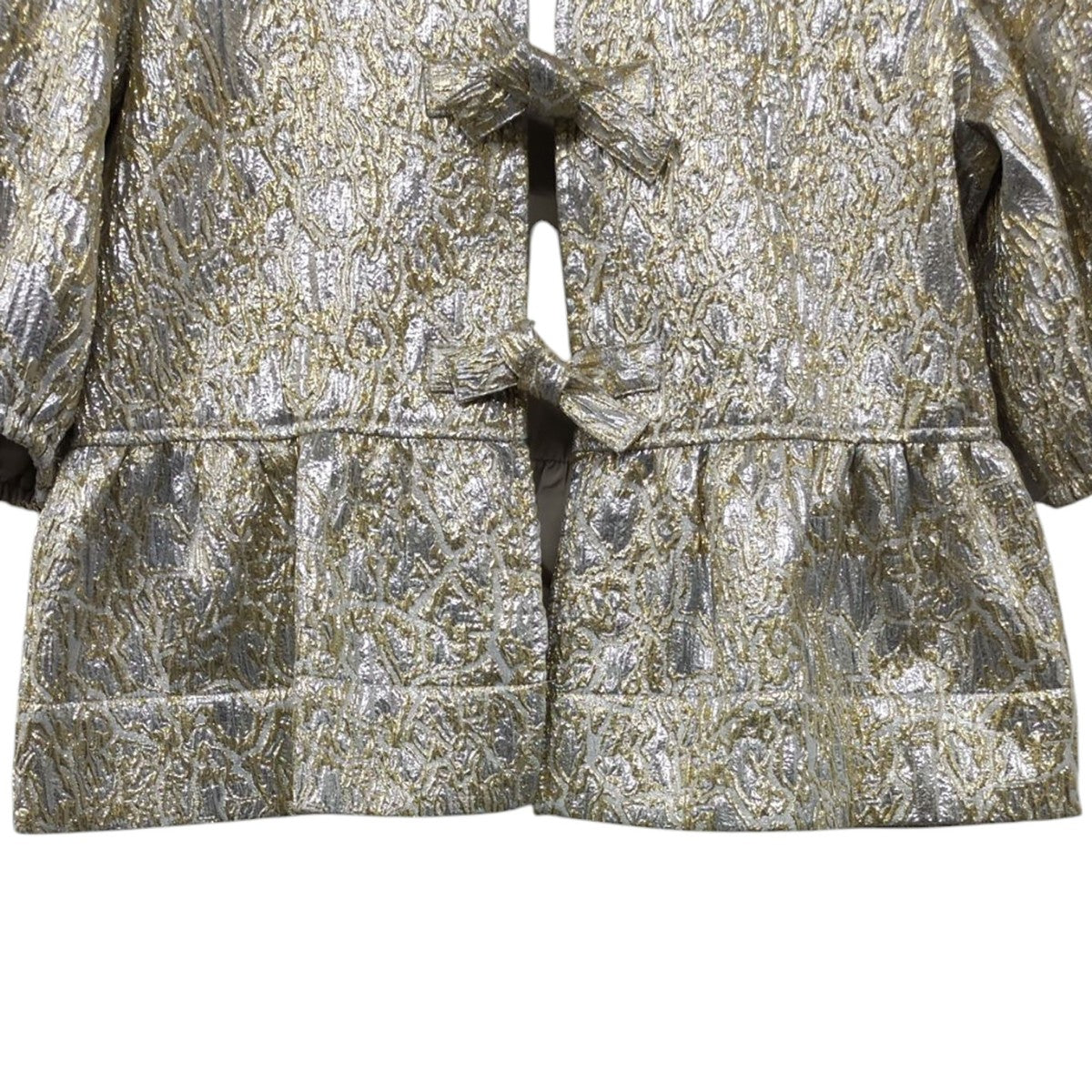 Ganni(ガニー) 2025SS GOLD AND SILVER PEPLUM TIE STRING