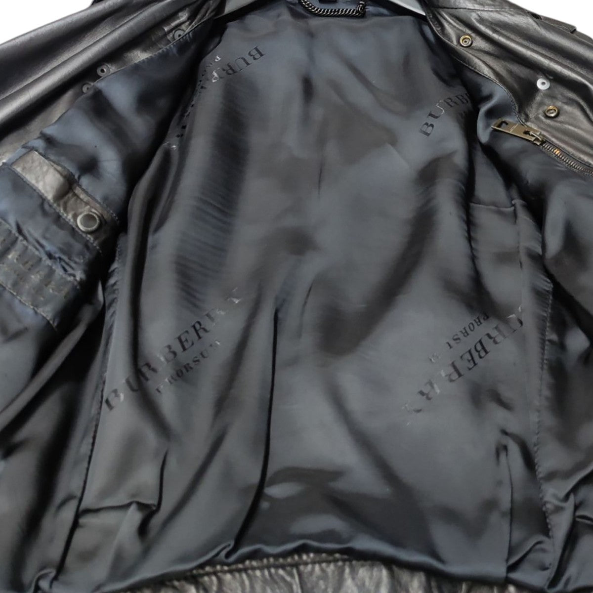 BURBERRY PRORSUM 切替レザー ダブルライダースジャケット 古着・中古-6枚目のアイテム画像