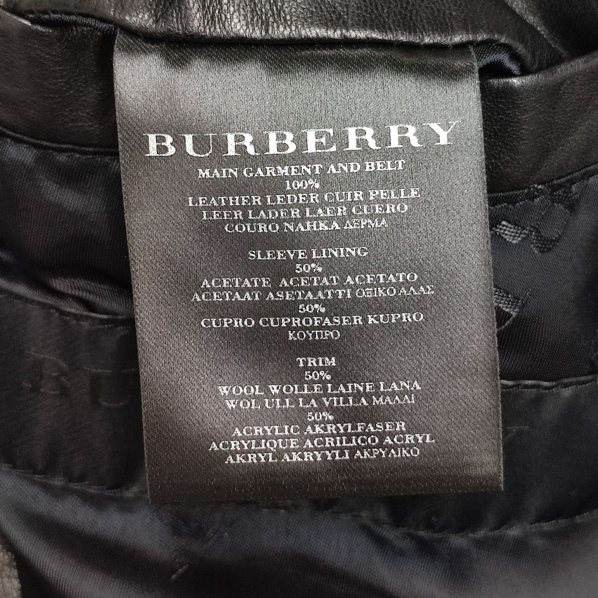 BURBERRY PRORSUM 切替レザー ダブルライダースジャケット 古着・中古-9枚目のアイテム画像