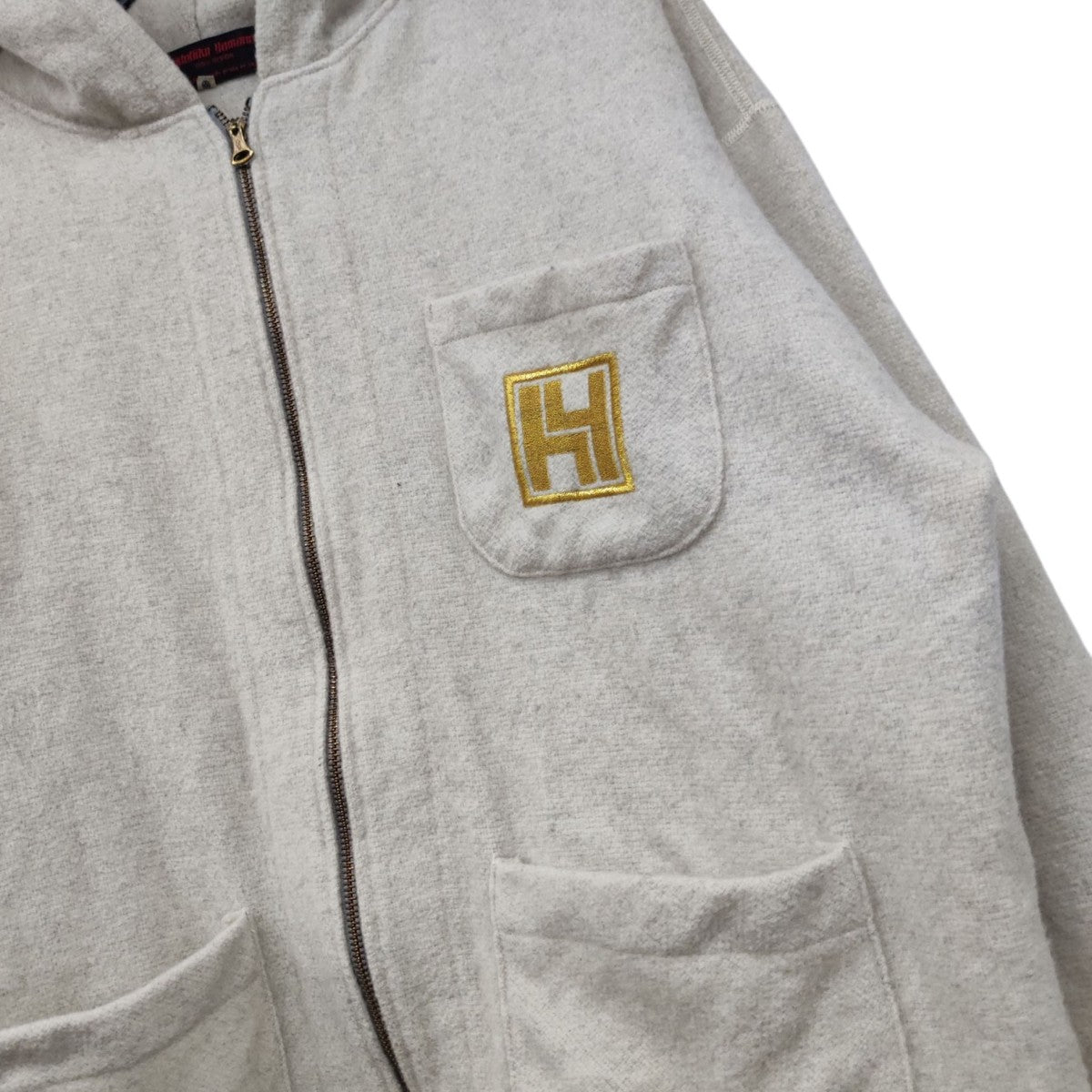EVISU HIDEHIKO YAMANE(ヒデヒコ ヤマネ) 起毛ジップパーカー ベージュ