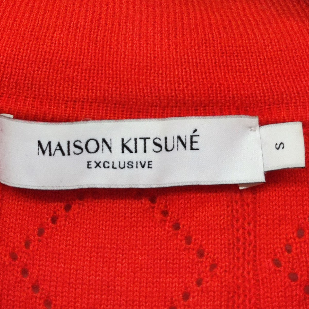 メゾンキツネ MAISON KITSUNE Olympia Le-Tan OLY EMBROIDERED SMALL カーディガン レッド サイズ：S MAISON KITSUNE(メゾンキツネ) Olympia Le-Tan OLY EMBROIDERED