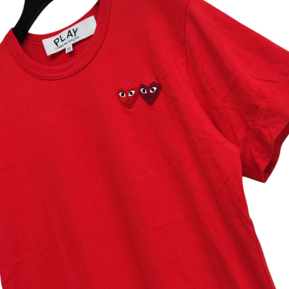 PLAY COMME des GARCONS 2024AW ダブルハートワッペンTシャツ AX-T226 古着・中古-6枚目のアイテム画像