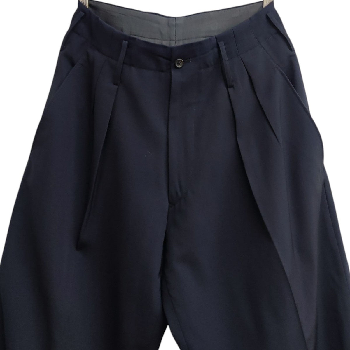 美品⭐️ヨウジヤマモトプールオム ウールギャバジン ワイドテーパードパンツ L Yohji Yamamoto pour homme(ヨウジヤマモトプールオム) 丸文字