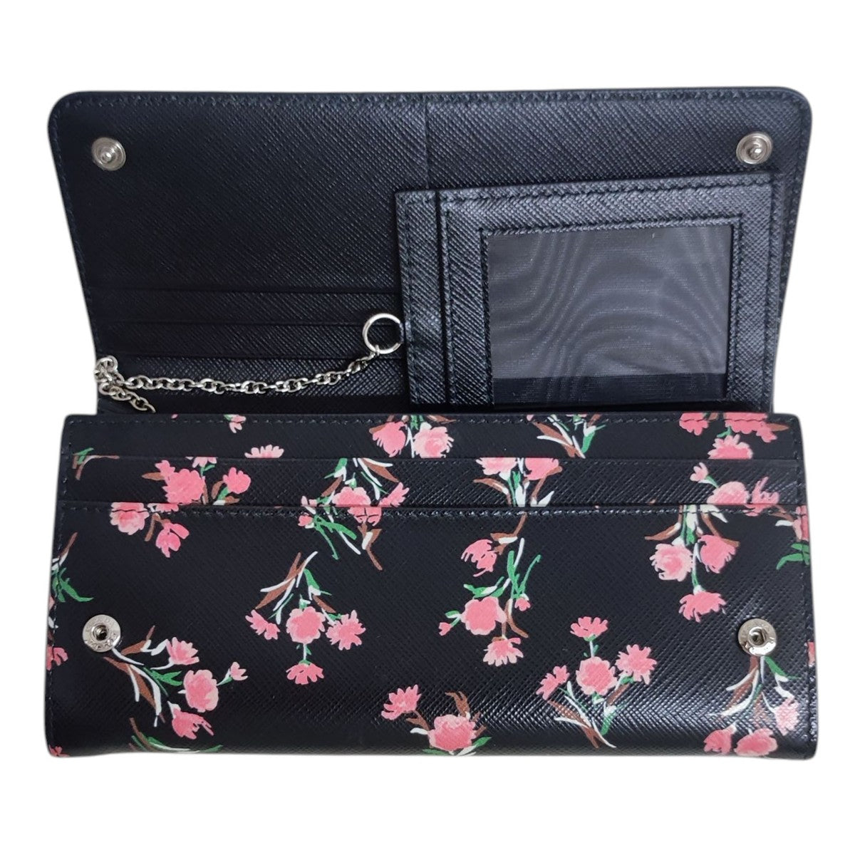 PRADA(プラダ) サフィアーノ花柄 長財布 85N ブラック｜【公式