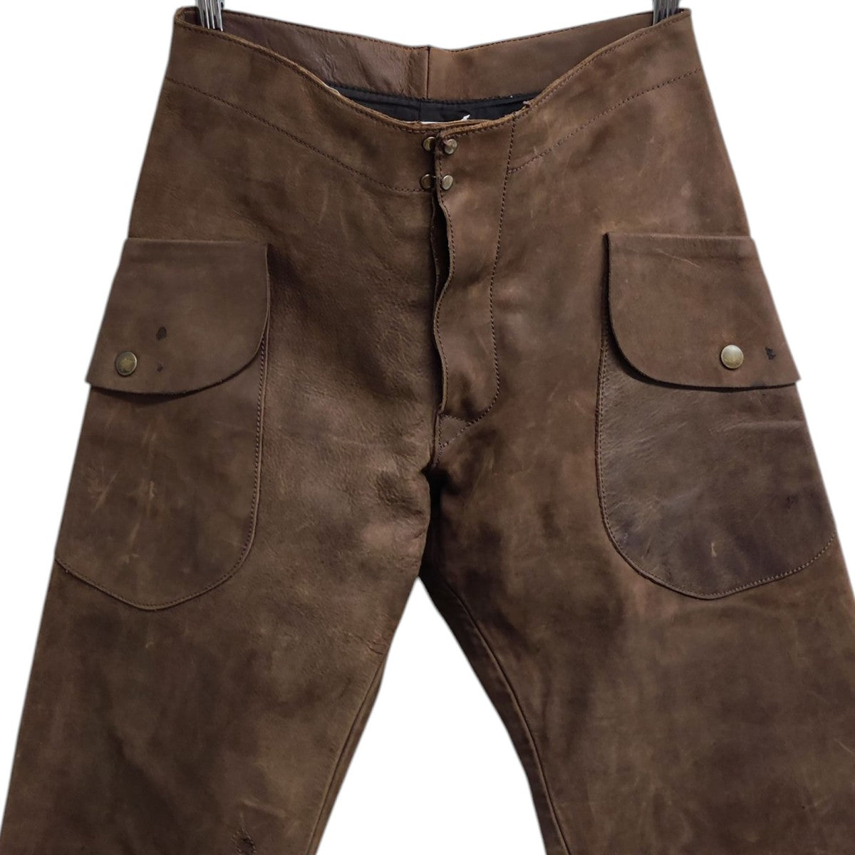 Maison Margiela 10 初期 レザーマックイーンパンツ 裏地付 MADE IN FRANCE 古着・中古-2枚目のアイテム画像