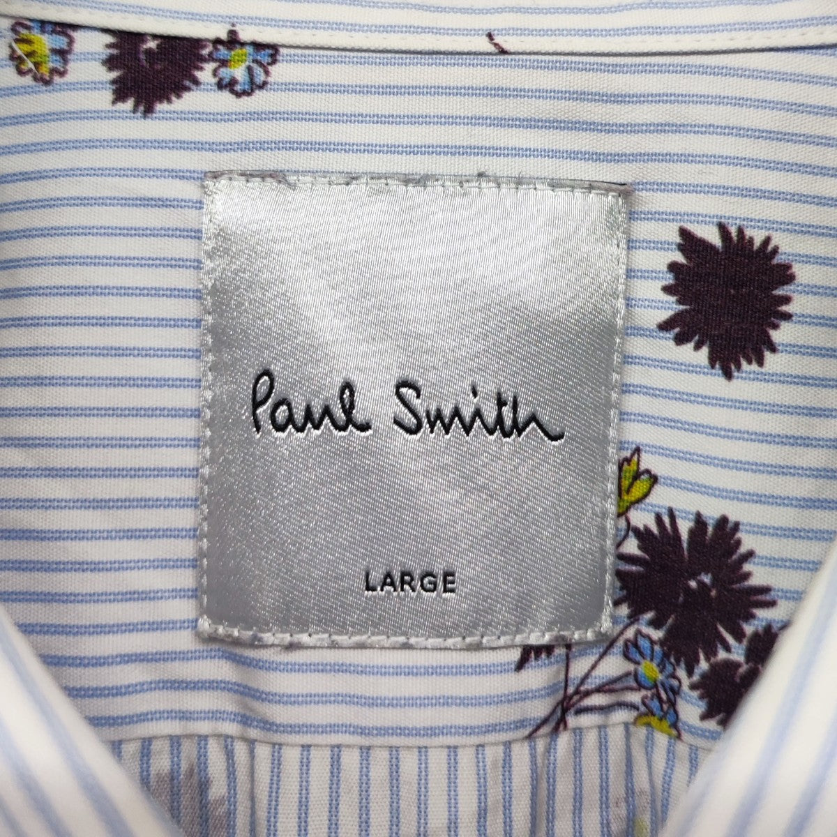 Paul Smith(ポールスミス) 花ストライプ柄シャツ 143205 ホワイト