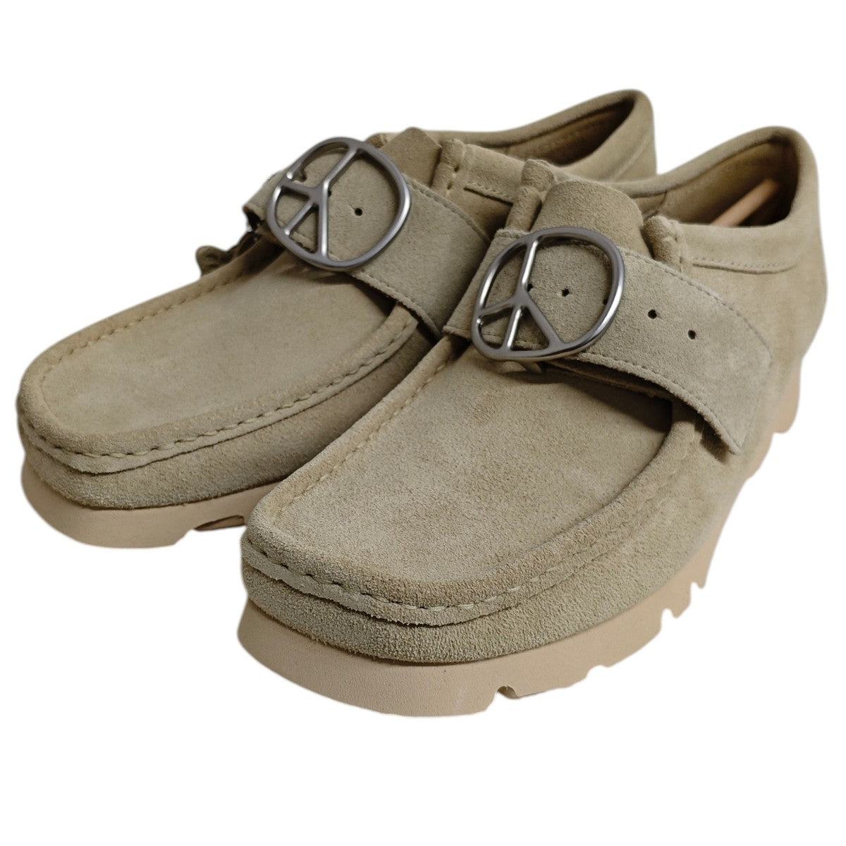 Needles×Clarks Walla Strap Lo ワラビースエードシューズ ベージュ