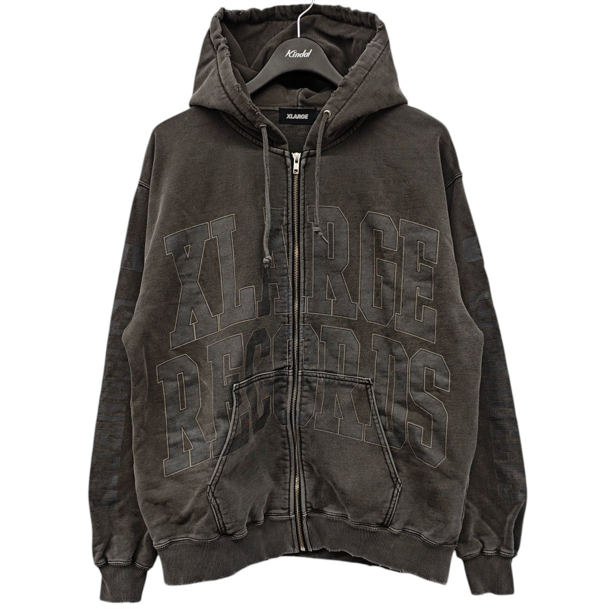 エイジング加工ロゴジップパーカー