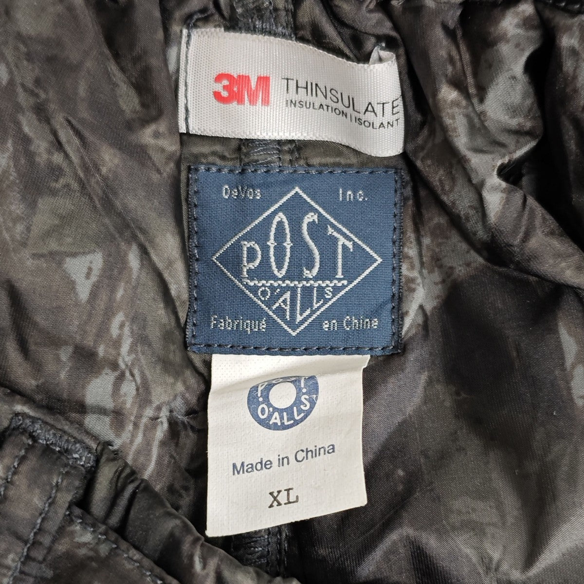 POST O’ALLS nylon forest camo gray jungle 中綿パンツ 古着・中古-4枚目のアイテム画像