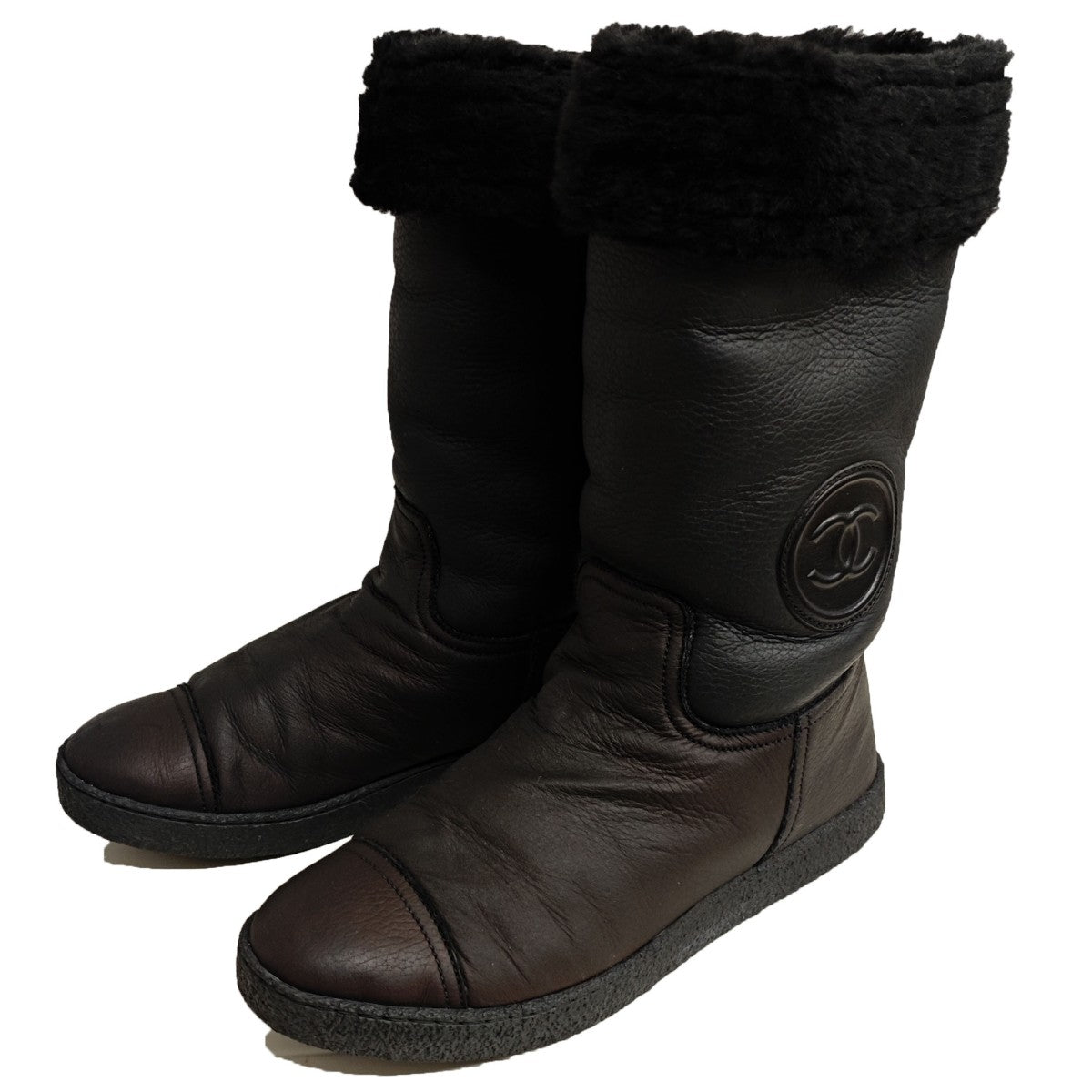CHANEL(シャネル) ムートンレザーブーツ G28518 ブラック サイズ 38