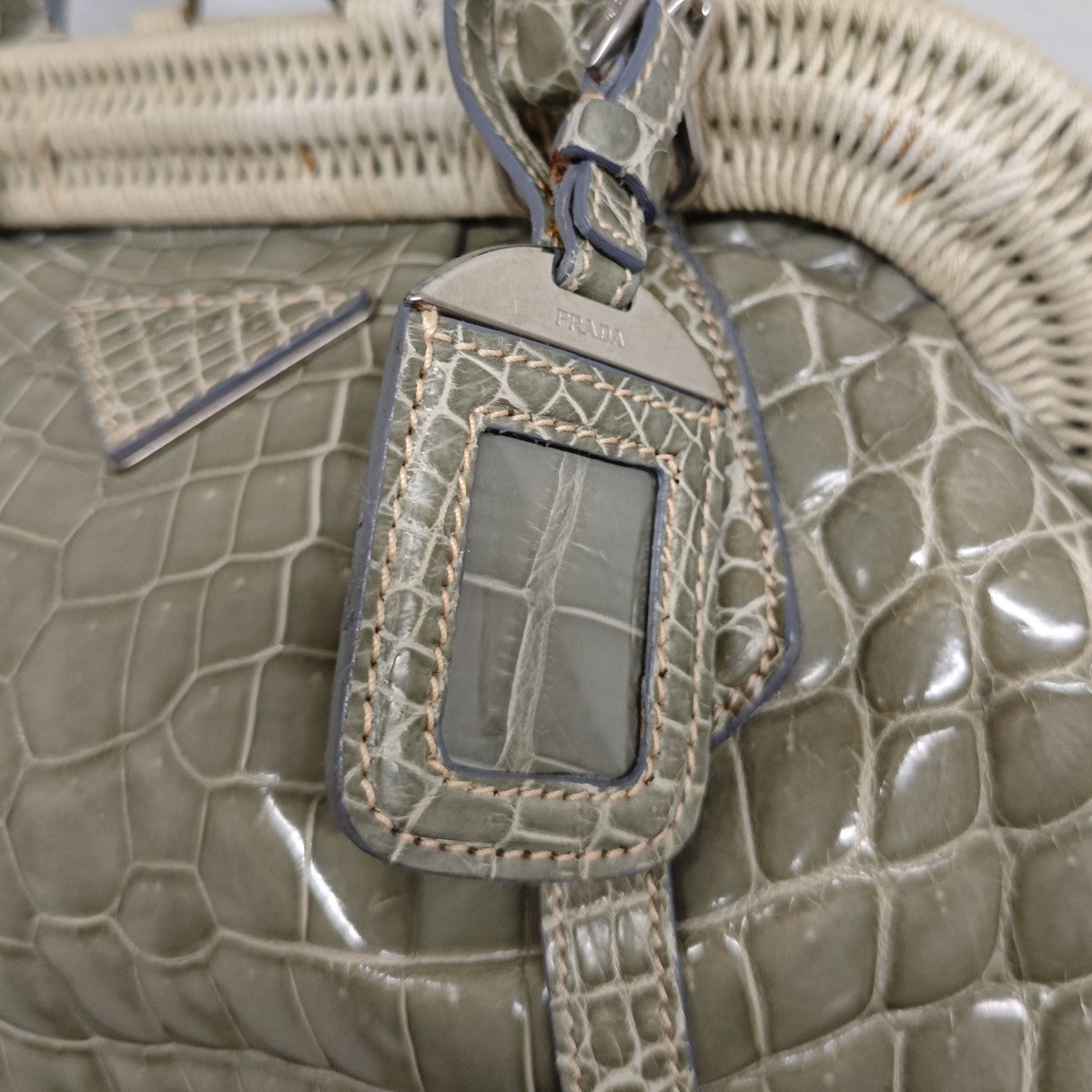 PRADA クロコダイル がま口ハンドバッグ BR3516 古着・中古-9枚目のアイテム画像