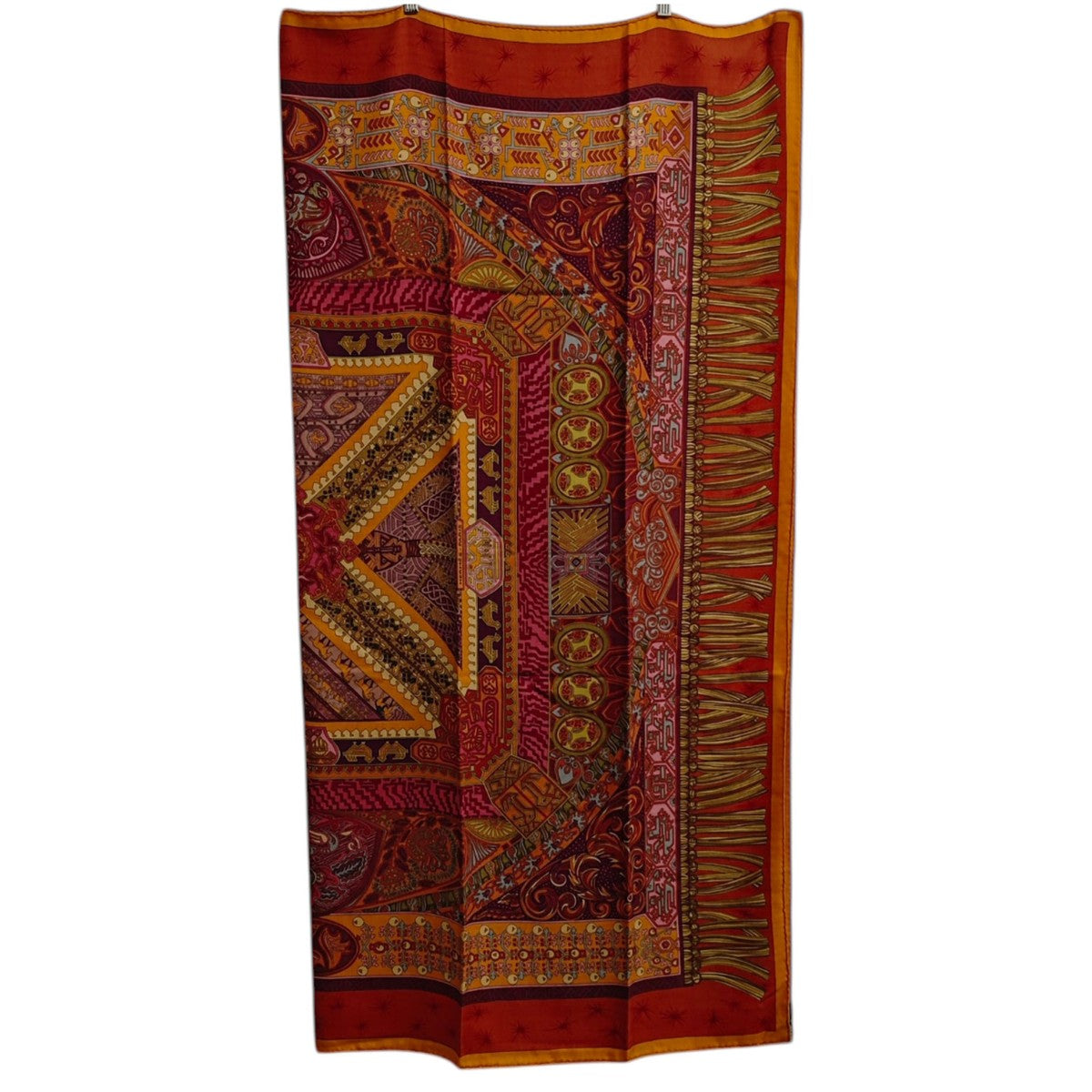 HERMES SUR UN TAPIS VOLANT カレジェアン 140大判ストール 古着・中古-2枚目のアイテム画像