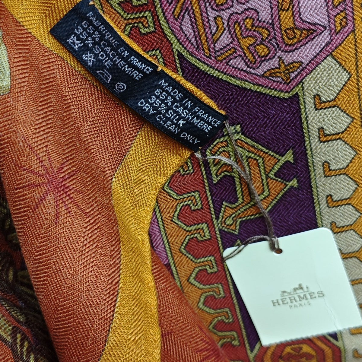 HERMES SUR UN TAPIS VOLANT カレジェアン 140大判ストール 古着・中古-7枚目のアイテム画像