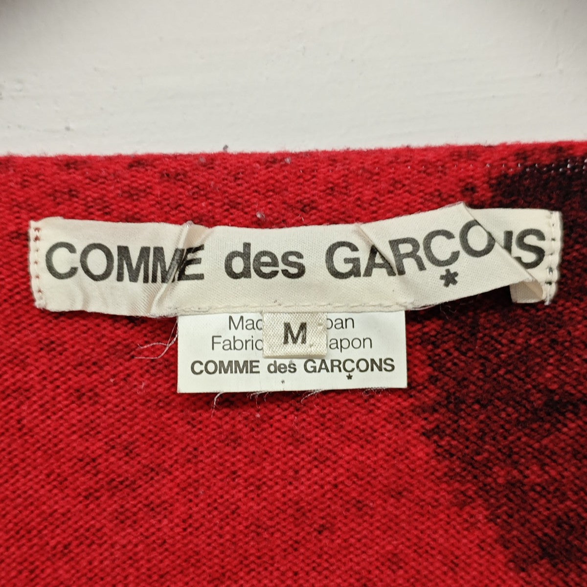 COMME des GARCONS カットオフデザイン ハートドット総柄ニット 古着・中古-4枚目のアイテム画像