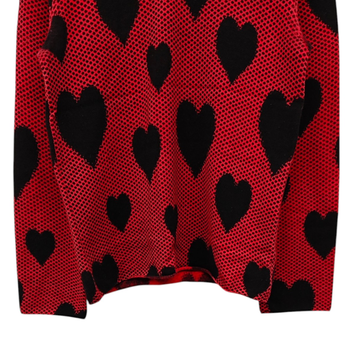 COMME des GARCONS カットオフデザイン ハートドット総柄ニット 古着・中古-5枚目のアイテム画像