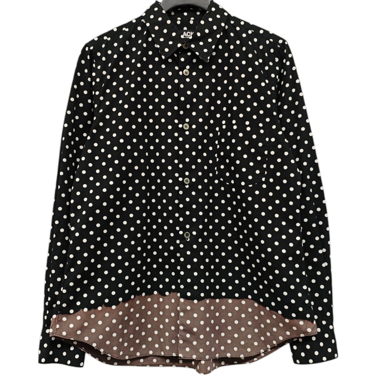 BLACK COMME des GARCONS バイカラー ドットシャツ 古着・中古-1枚目のアイテム画像