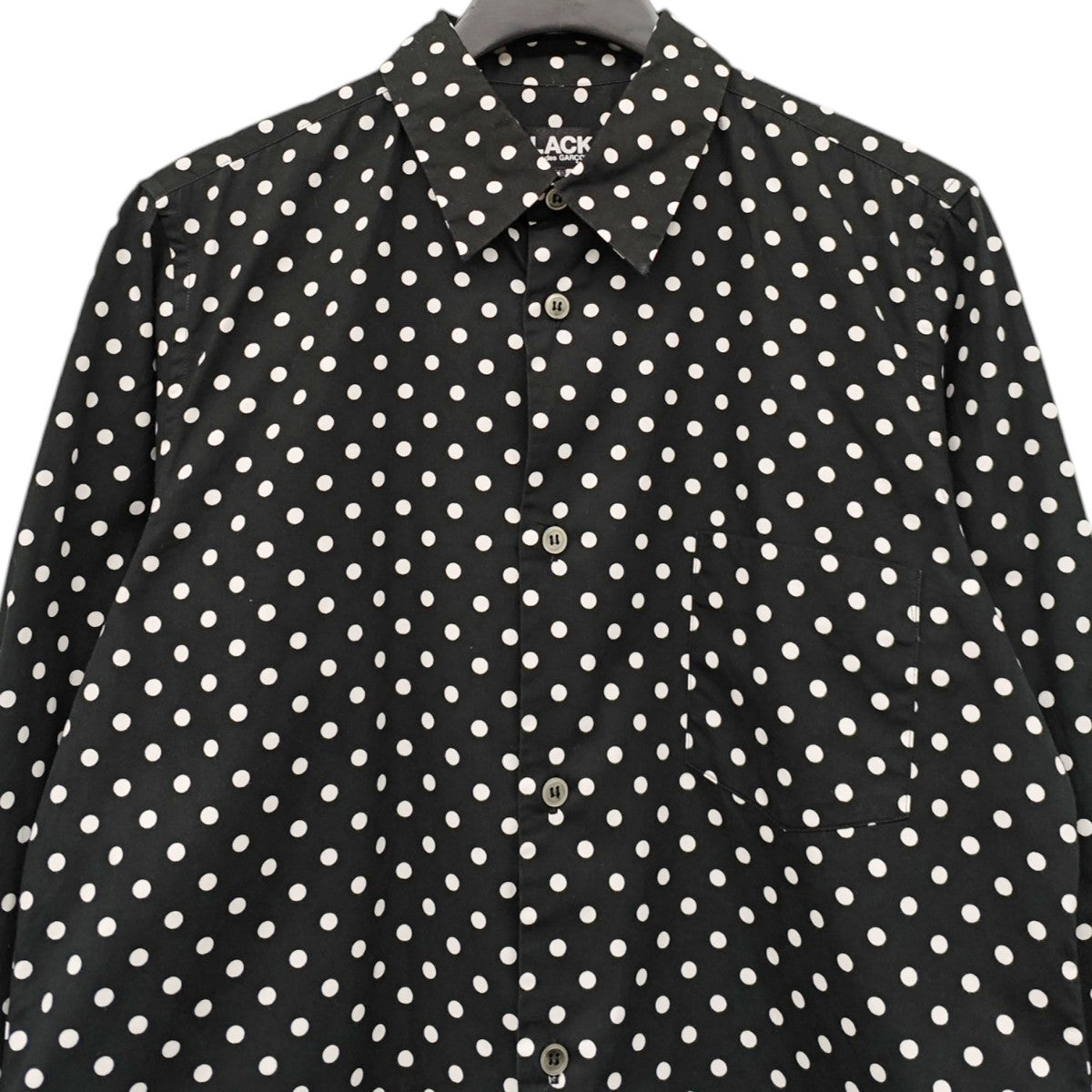 BLACK COMME des GARCONS バイカラー ドットシャツ 古着・中古-2枚目のアイテム画像