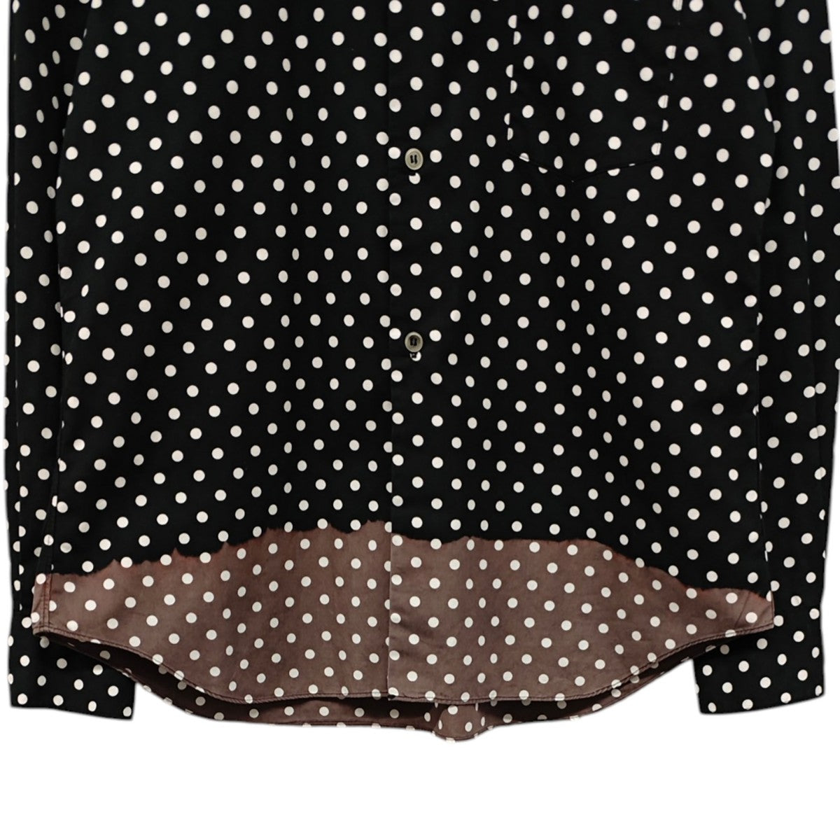 BLACK COMME des GARCONS バイカラー ドットシャツ 古着・中古-5枚目のアイテム画像