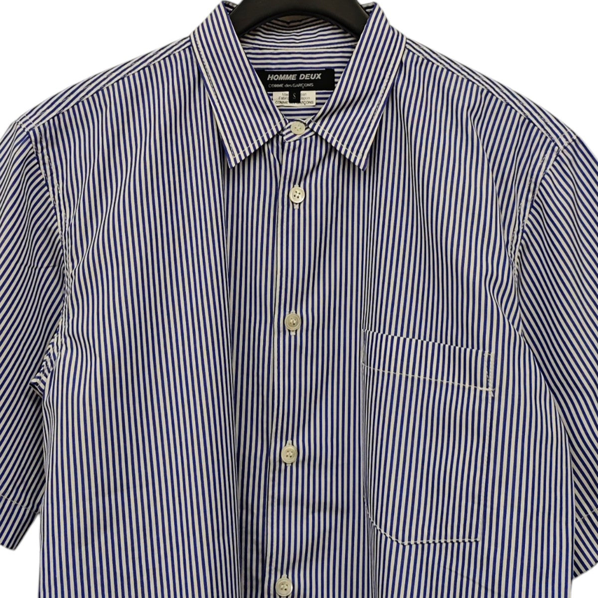 COMME des GARCONS HOMME DEUX ストライプ 半袖シャツ 古着・中古-2枚目のアイテム画像