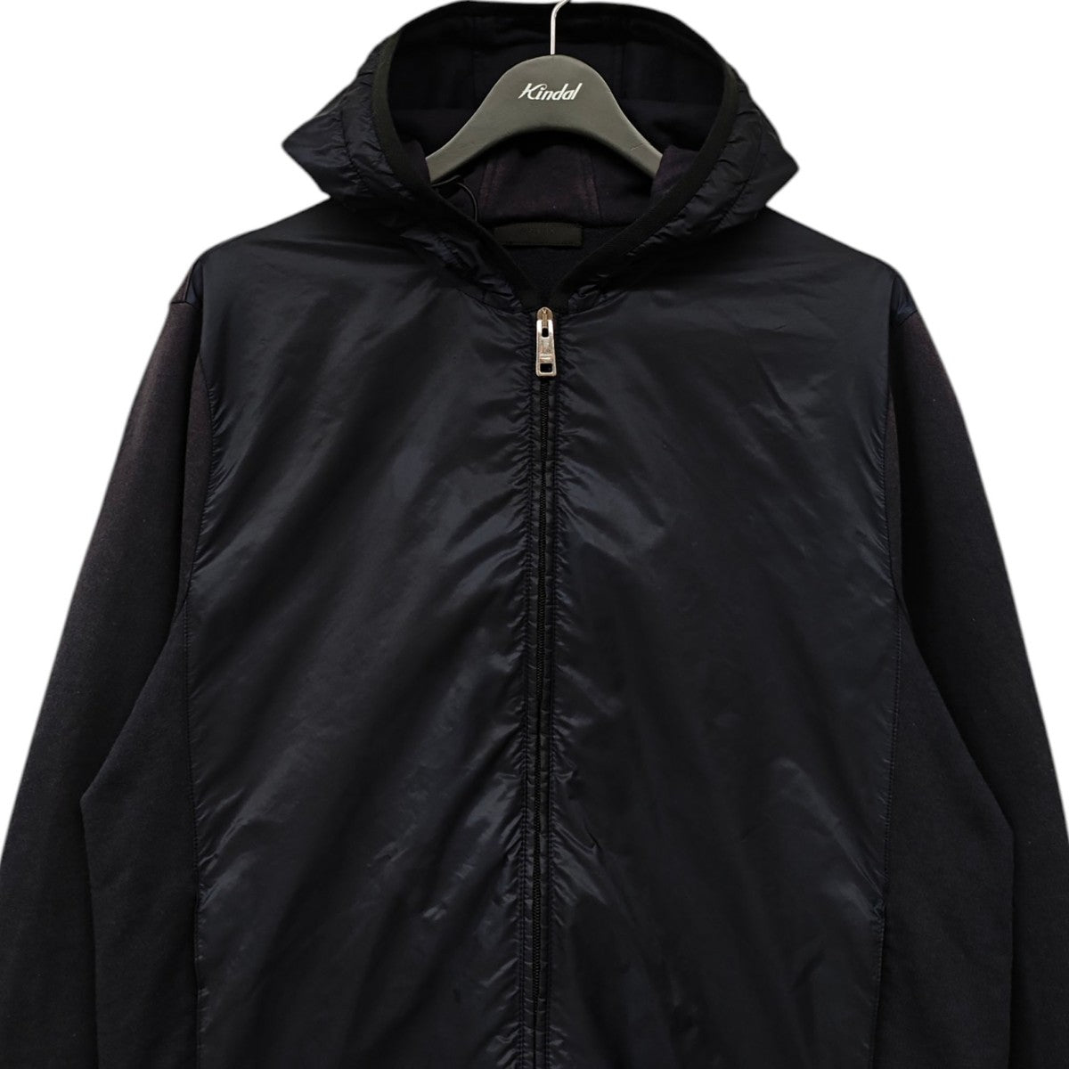 PRADA(プラダ) ナイロン切替ジップパーカー SJR341 ネイビー サイズ L