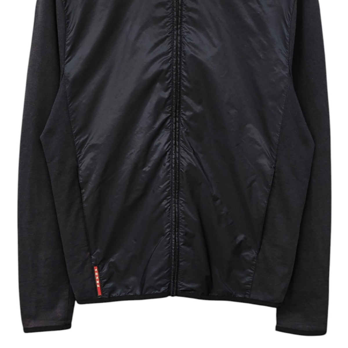 PRADA プラダ ナイロン切替 ジップパーカー S ハイブリッド ジャケット PRADA(プラダ) ナイロン切替ジップパーカー SJR341 ネイビー サイズ L