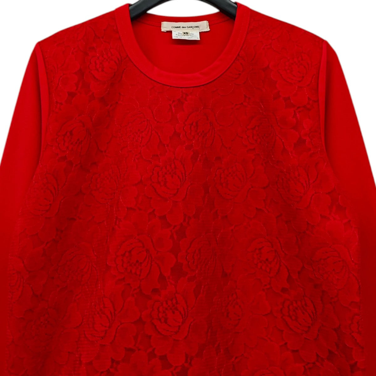 COMME des GARCONS レース切替カットソー 古着・中古-2枚目のアイテム画像