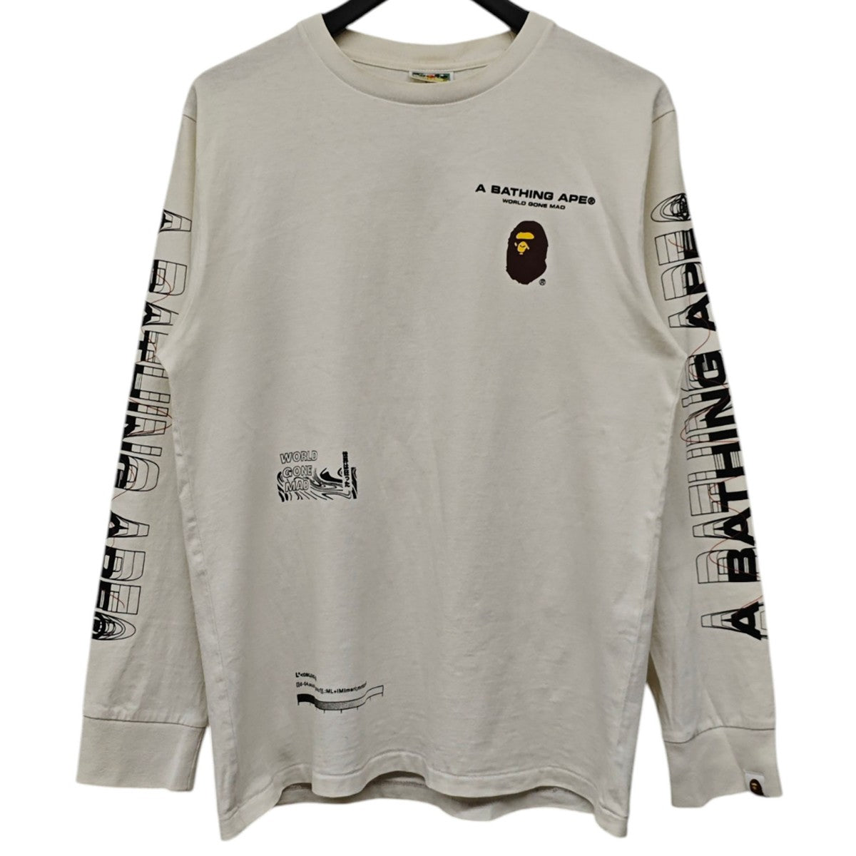 A BATHING APE ロングスリーブTシャツ WORLD GONE MAD 古着・中古-1枚目のアイテム画像