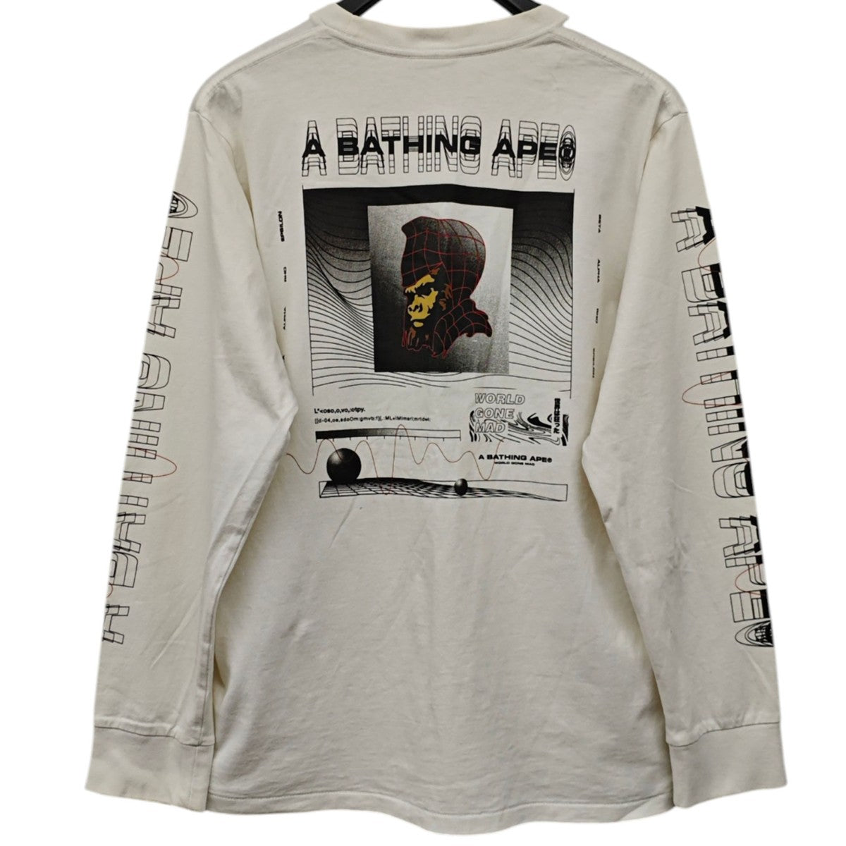 A BATHING APE ロングスリーブTシャツ WORLD GONE MAD 古着・中古-3枚目のアイテム画像