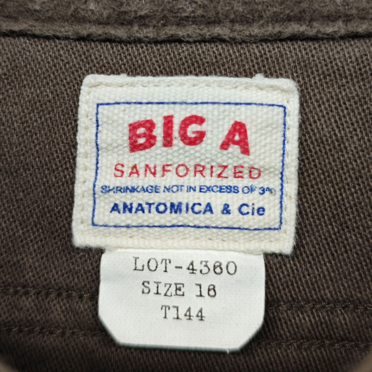 ANATOMICA BIG A SHIRT シャモア生地シャツ 古着・中古-4枚目のアイテム画像