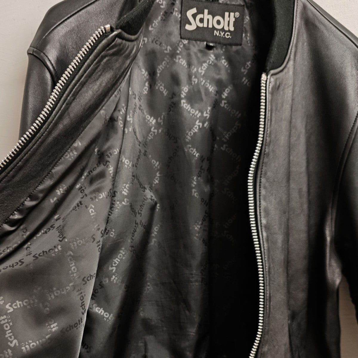 BOWERY MA-1 TYPE LEATHER JACKET レザージャケット
