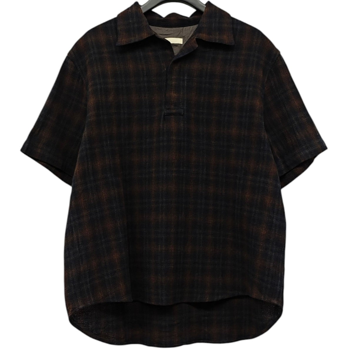 LIDnM CREPE COTTON PLAID SHIRT 半袖シャツ 古着・中古-1枚目のアイテム画像
