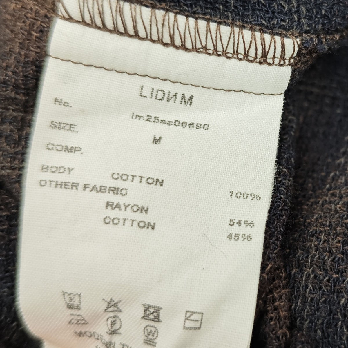 LIDnM CREPE COTTON PLAID SHIRT 半袖シャツ 古着・中古-7枚目のアイテム画像