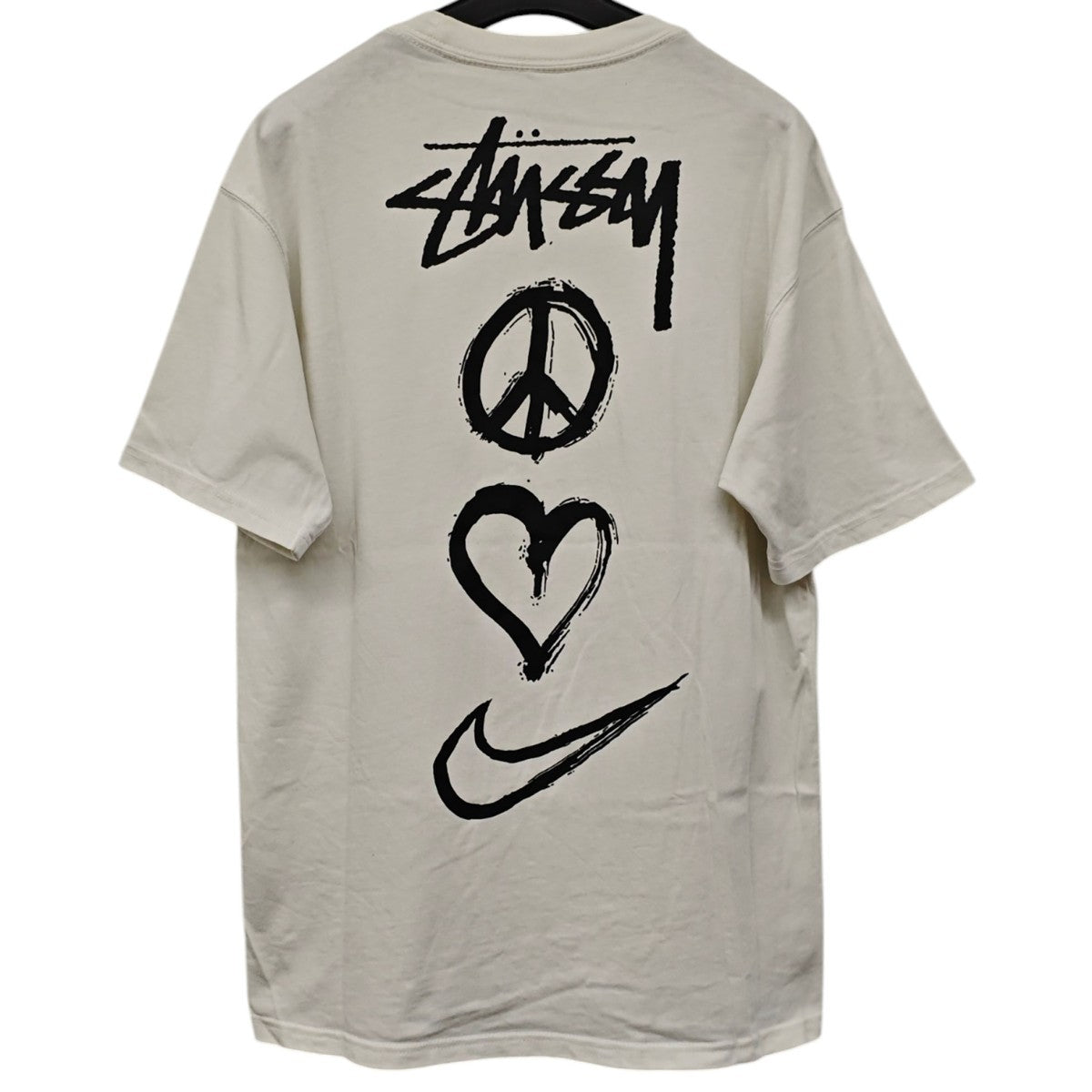 NIKE×STUSSY Peace Love Swoosh T-shirt Tシャツ DM4942-121 古着・中古-1枚目のアイテム画像