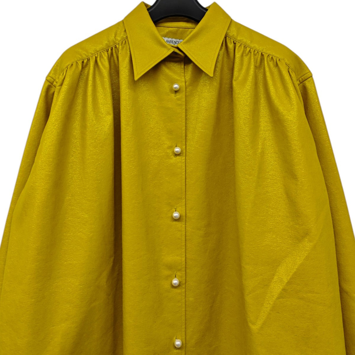 JOHN LAWRENCE SULLIVAN フェイクレザーギャザーシャツ OVERSIZED GATHERED 古着・中古-2枚目のアイテム画像