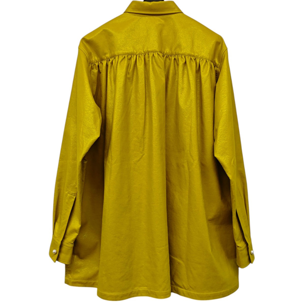 JOHN LAWRENCE SULLIVAN フェイクレザーギャザーシャツ OVERSIZED GATHERED 古着・中古-3枚目のアイテム画像