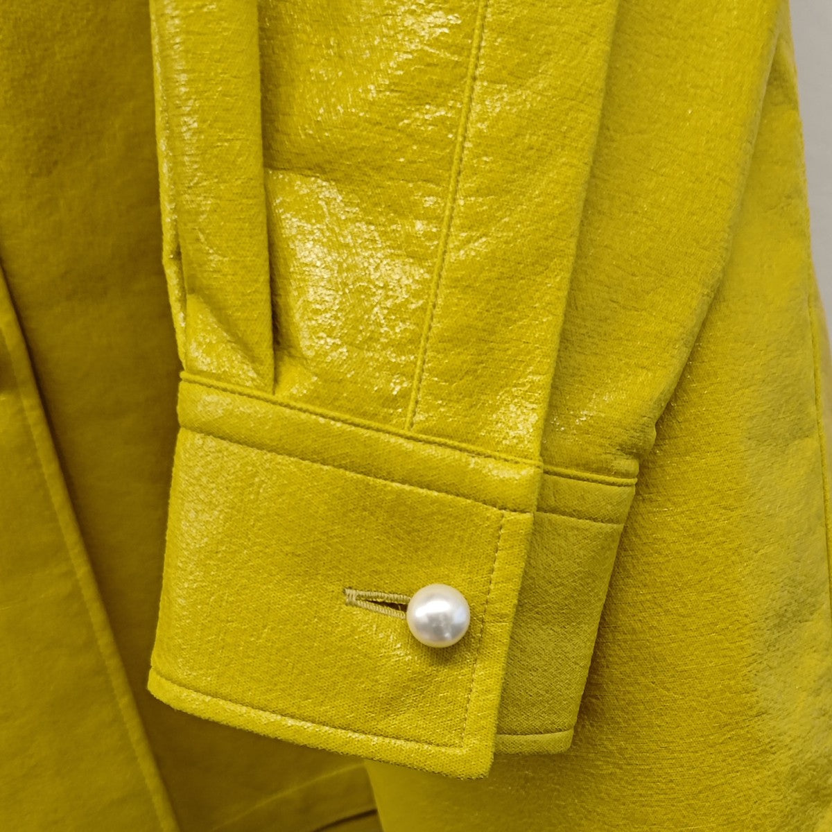 JOHN LAWRENCE SULLIVAN フェイクレザーギャザーシャツ OVERSIZED GATHERED 古着・中古-6枚目のアイテム画像
