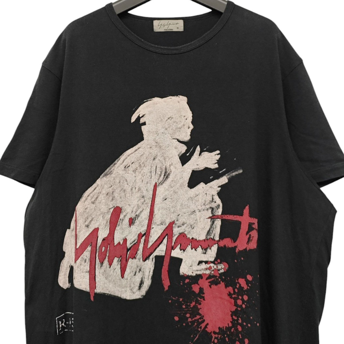 侍プリント丸首半袖Tシャツ