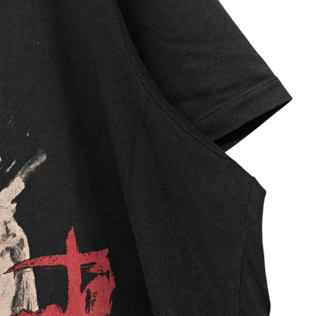 侍プリント丸首半袖Tシャツ