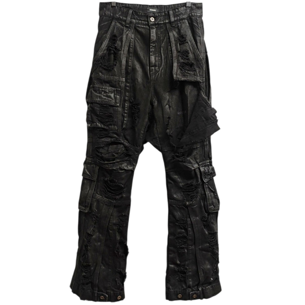 Layered Distressed Cargo Pants ダメージ加工デニムパンツ WD-DP3-25-370-M-BK