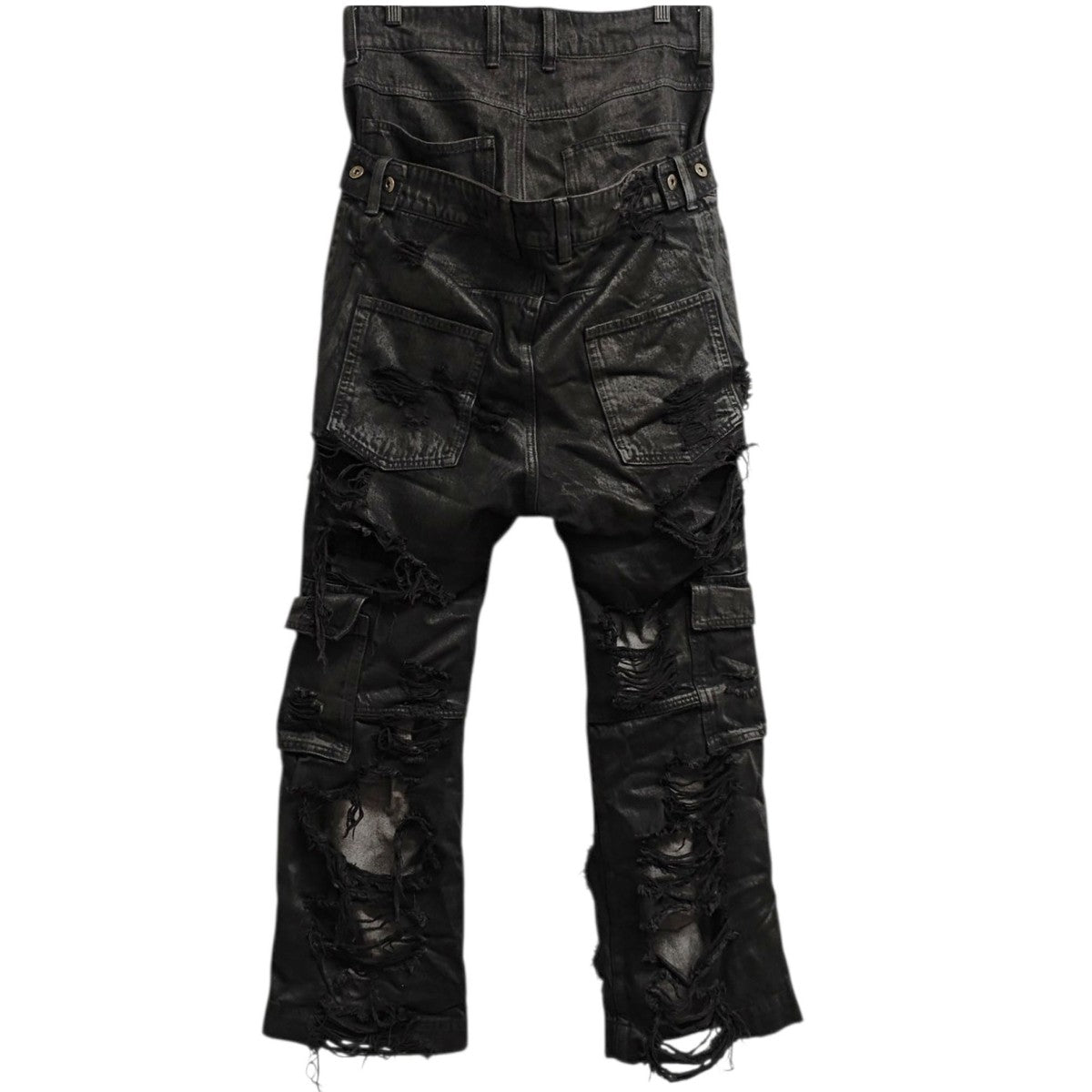 Layered Distressed Cargo Pants ダメージ加工デニムパンツ WD-DP3-25-370-M-BK