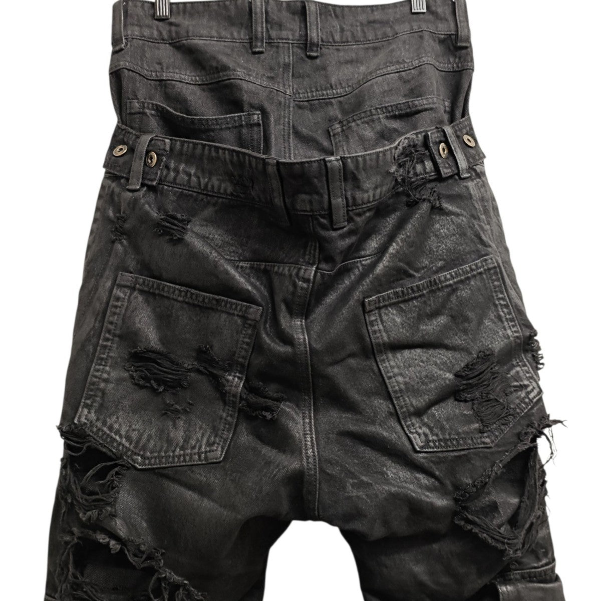 Layered Distressed Cargo Pants ダメージ加工デニムパンツ WD-DP3-25-370-M-BK