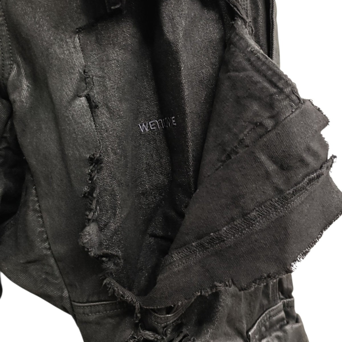 Layered Distressed Cargo Pants ダメージ加工デニムパンツ WD-DP3-25-370-M-BK