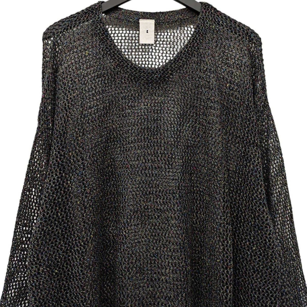 LINEN MESH KNIT BLACK MIX 薄手ニット