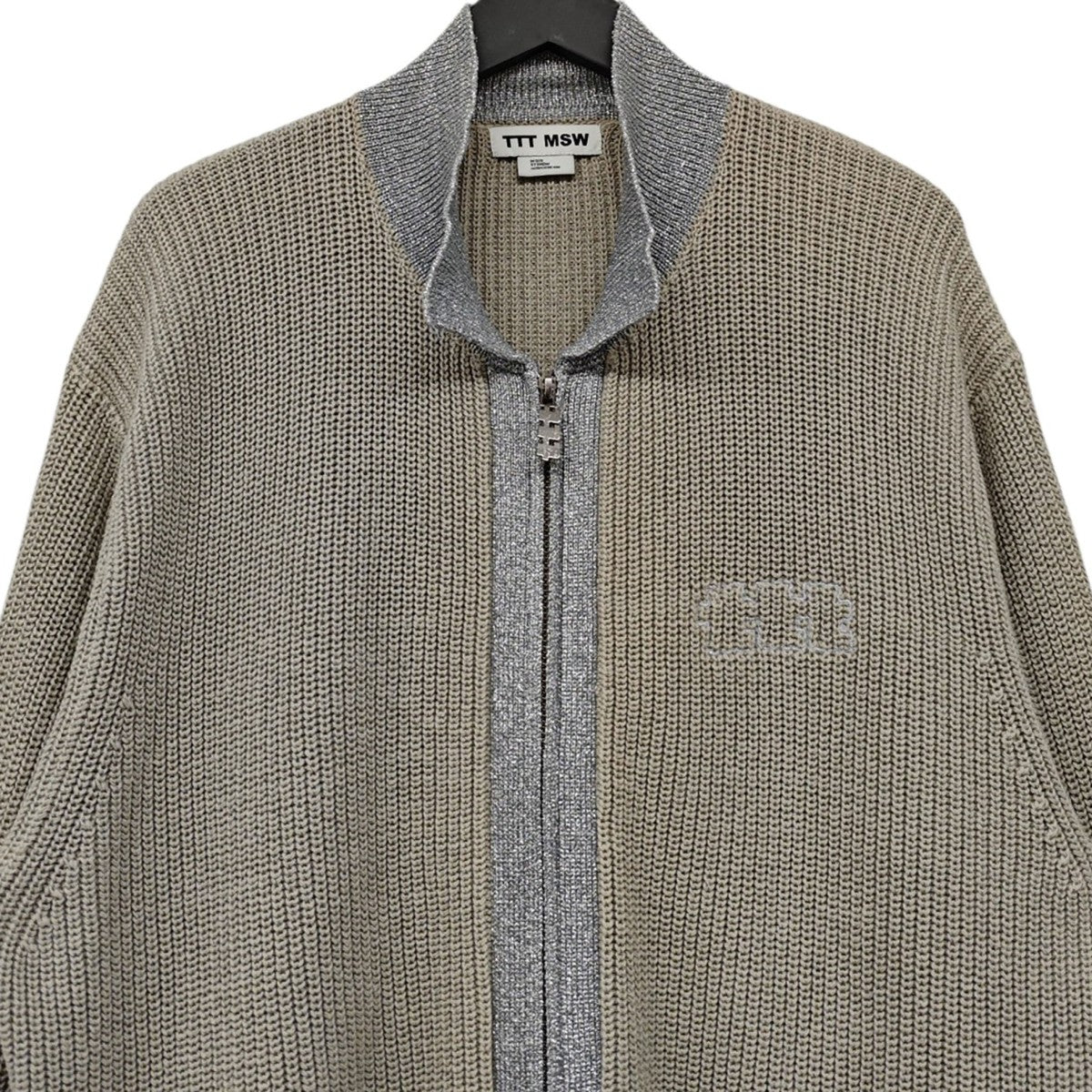 TTT MSW Lame zip up cardigan ラメ糸混ジップアップニットカーディガン 古着・中古-2枚目のアイテム画像