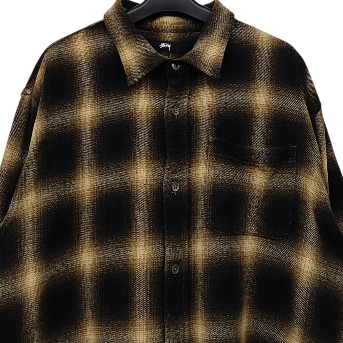 stussy Pete Plaid LS Shirt オンブレチェックシャツ 古着・中古-2枚目のアイテム画像