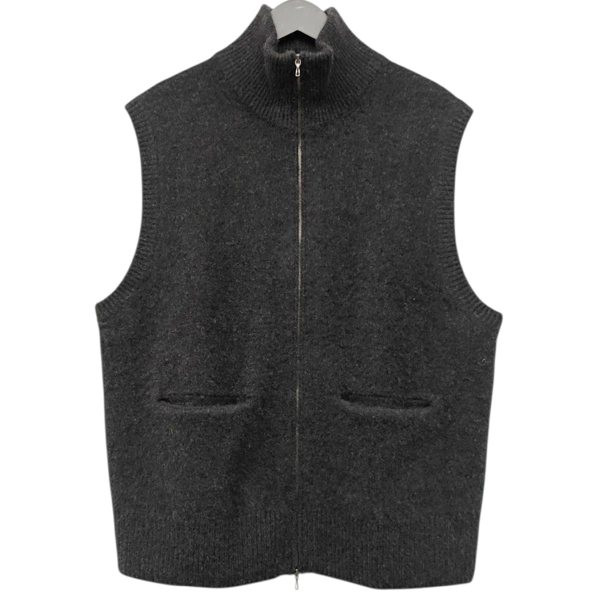 LIDnM CASHMERE HEAD MILLED ZIP VEST カシミアニットベスト 古着・中古-1枚目のアイテム画像
