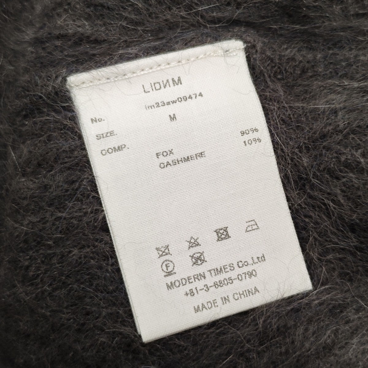 LIDnM FOX CASHMERE クルーネックニット 古着・中古-6枚目のアイテム画像