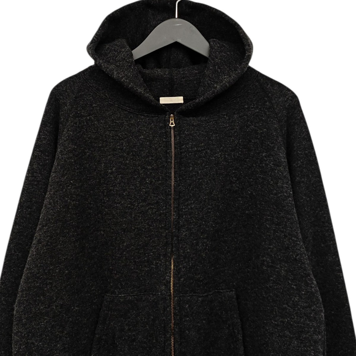 LIDnM WOOL CASHMERE ZIP HOODIE ニットフーディー 古着・中古-2枚目のアイテム画像