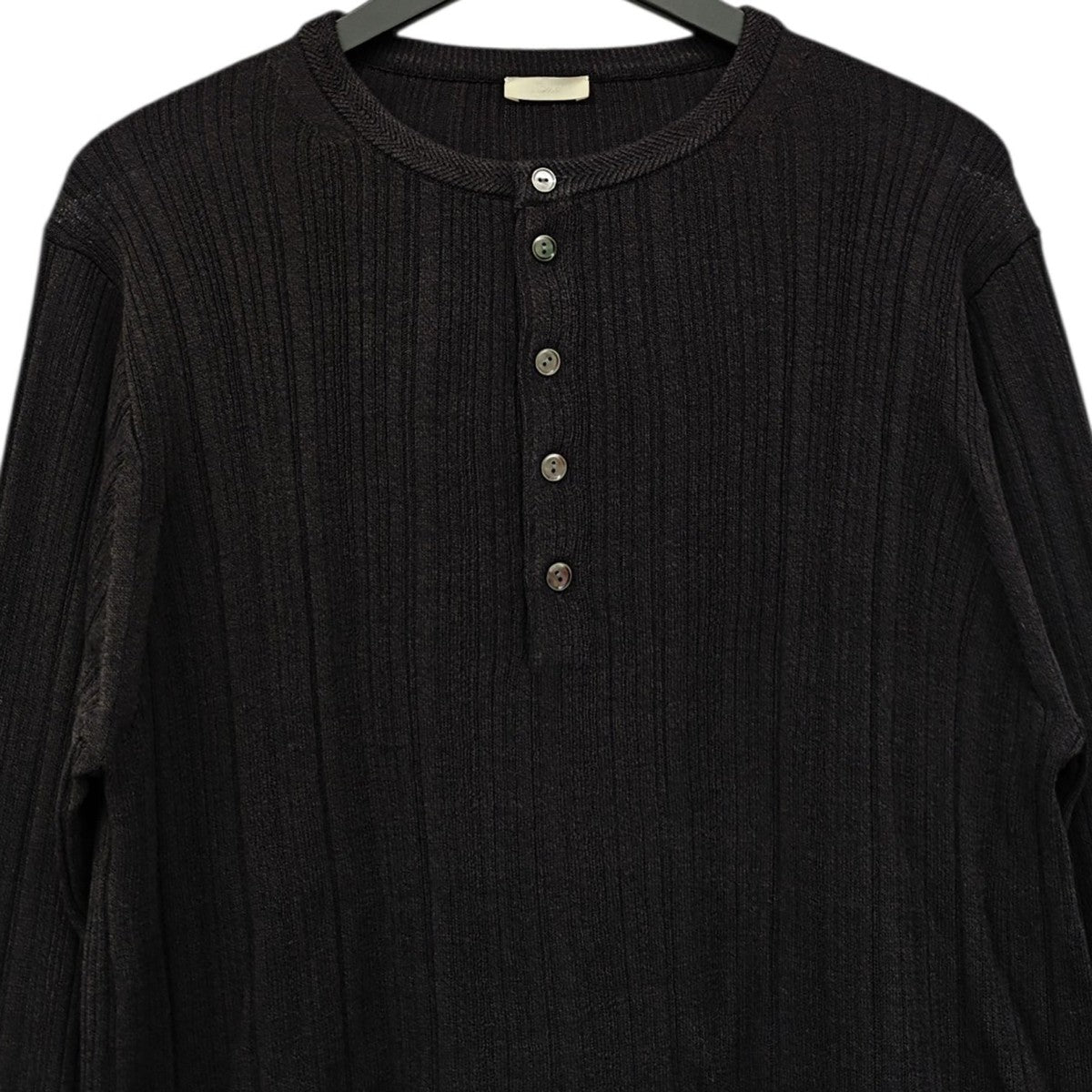 LIDnM(リドム) Vis／Li Random Rib Henry Knit ヘンリーネックニット