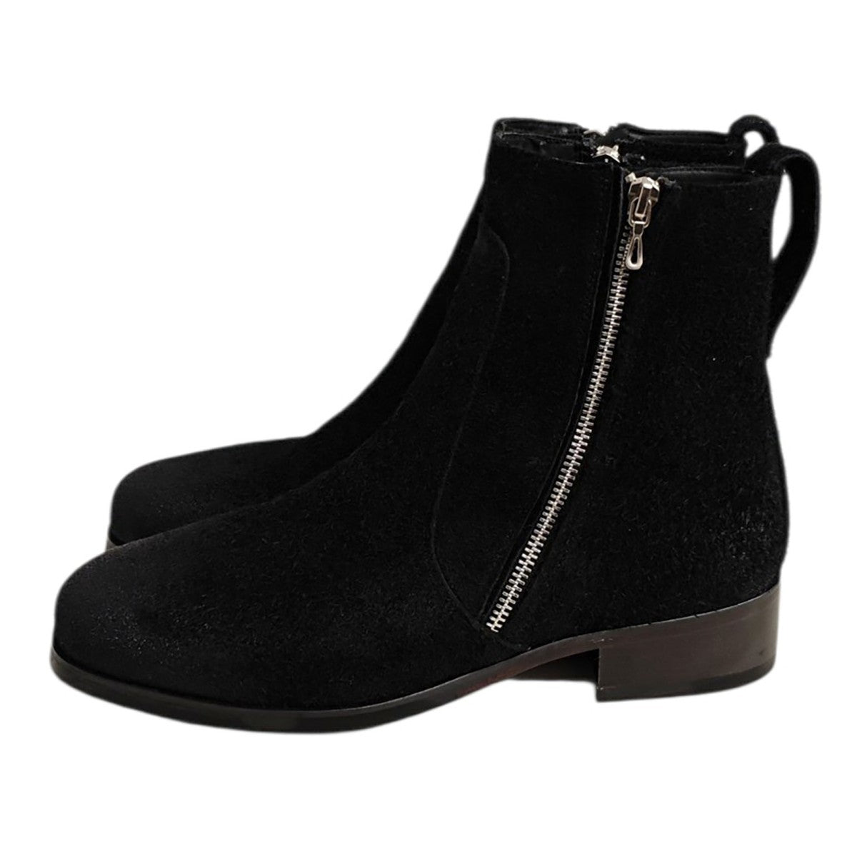 LIDNM×Llife SLIGHT SQUARE ZIP BOOTS スエードブーツ 古着・中古-2枚目のアイテム画像